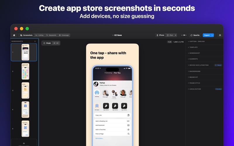 Storeboard : ASO Assistant iPhone screenshot