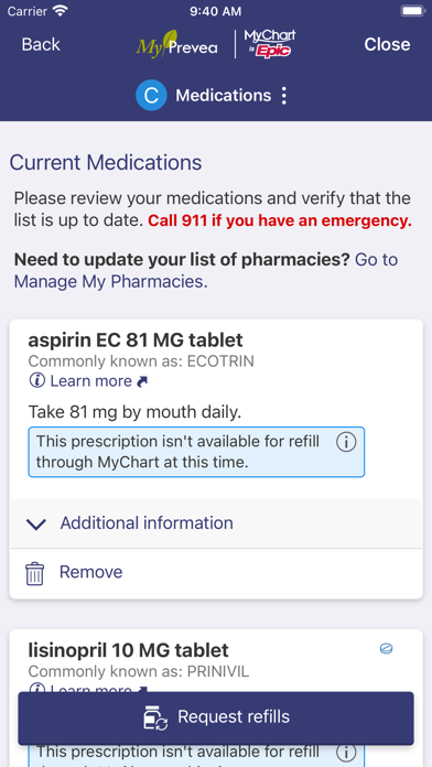 MyPrevea Screenshot