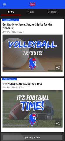 Warren County Pioneers iPhone screenshot