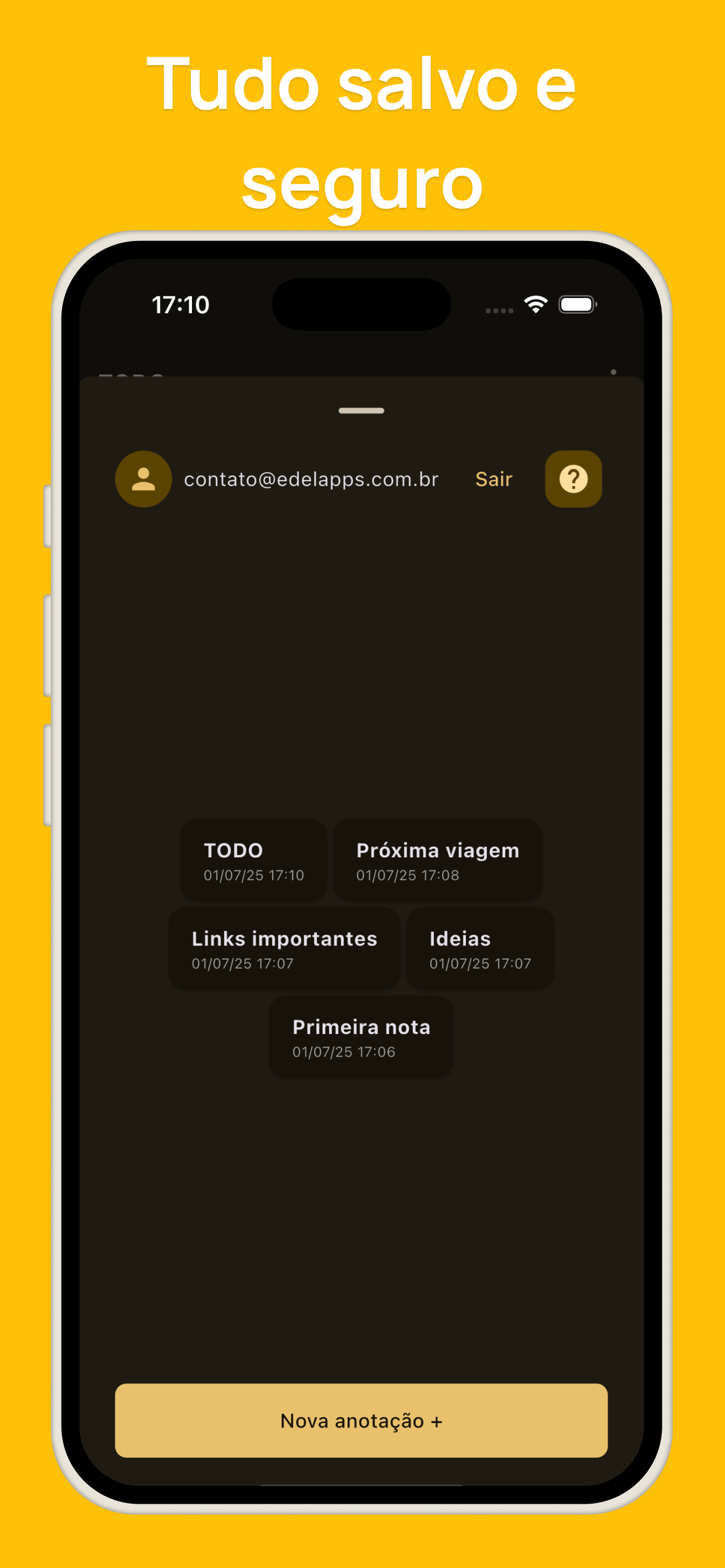 Notizen: Notas Seguras & Sync