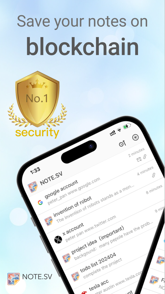 #1. NOTE.SV Super Notebook (iOS) 由: ChainBow.io