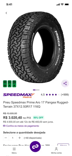 PNEUSTORE: Compre Pneus Online iPhone screenshot 4