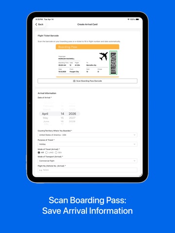 Thai TDAC Arrival Card Helper iPad screenshot