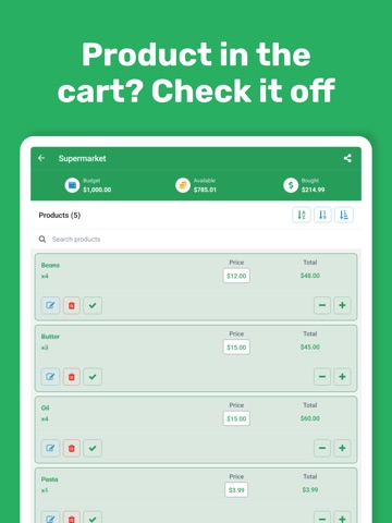 Grocery Shopping List - Listay iPad screenshot