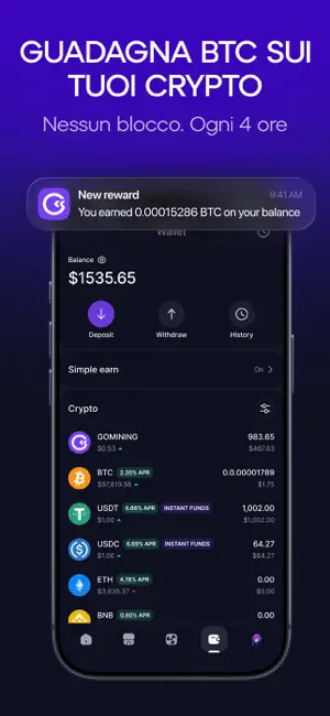 GoMining: Mining & Using BTC iPhone screenshot 4