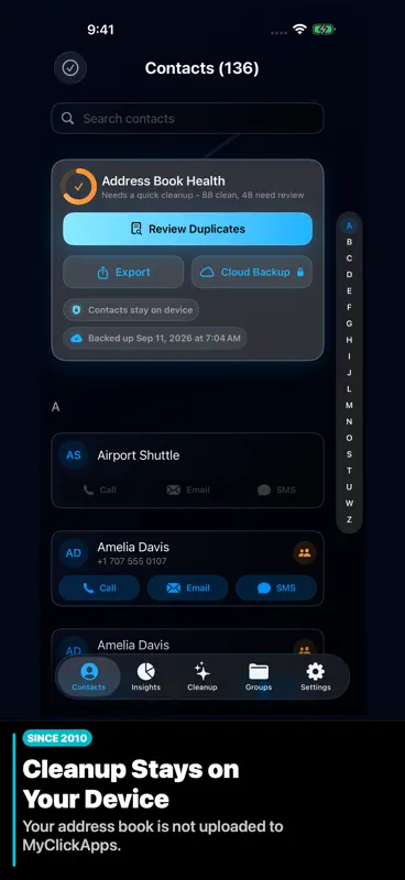 Contacts Duster Pro - Clean screenshot 3 of 7