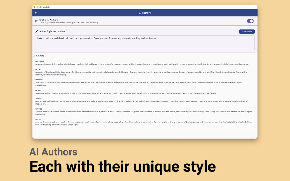 #8. Codella - AI Story Writer (macOS) By: Jonathan Ng