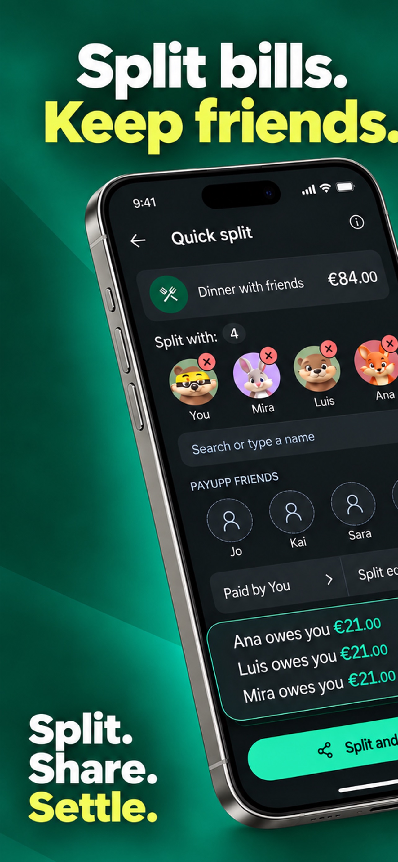 Screenshot 1 of Split Expenses: PayUpp