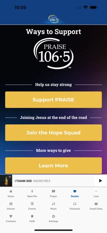 PRAISE 106.5 iPhone screenshot
