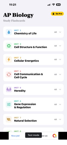 AP Biology Flashcards iPhone screenshot