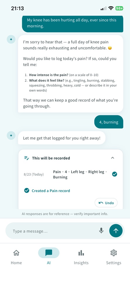 Seren: Chronic Pain Tracker screenshot 2