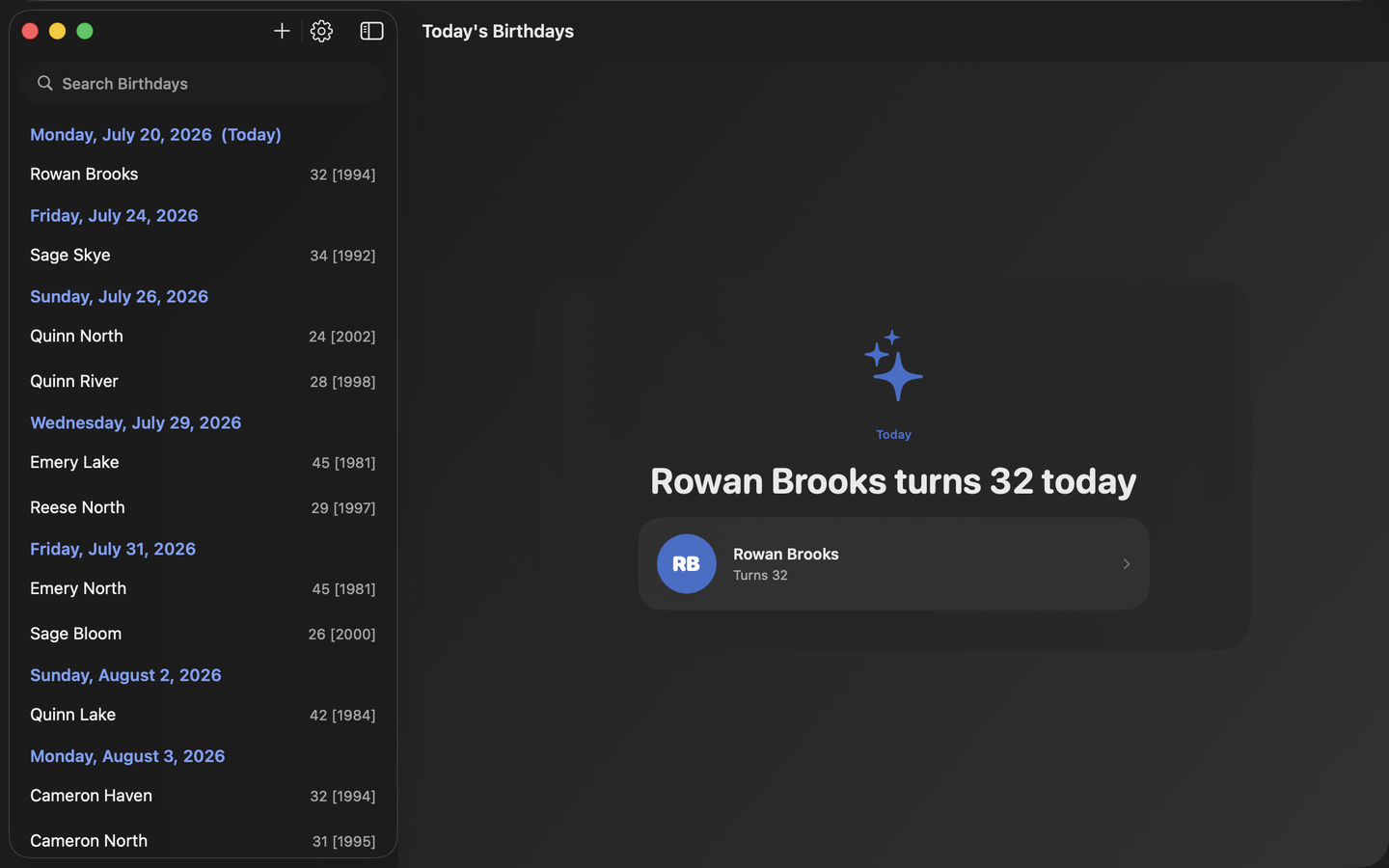 Today's Birthdays screenshot 8