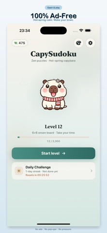 CapySudoku: No Ads Puzzle Screenshot 1 of 5