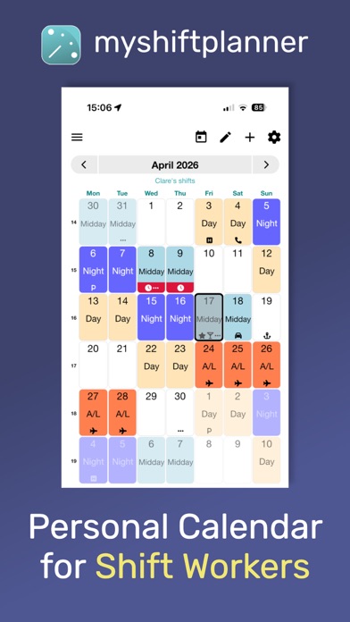 Screenshot #1 pour My Shift Planner - Calendar