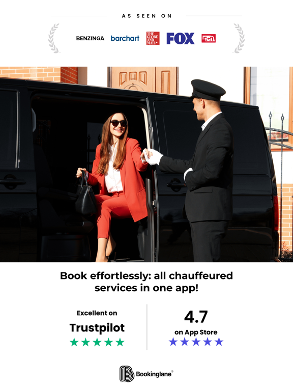 Bookinglane Chauffeur Service iPad screenshot 1 - Travel app