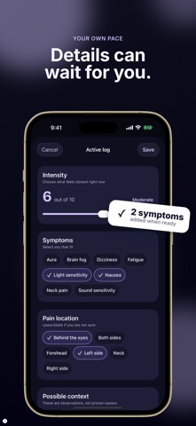 Migraine Tracker - Nomi Screenshot 2 of 6