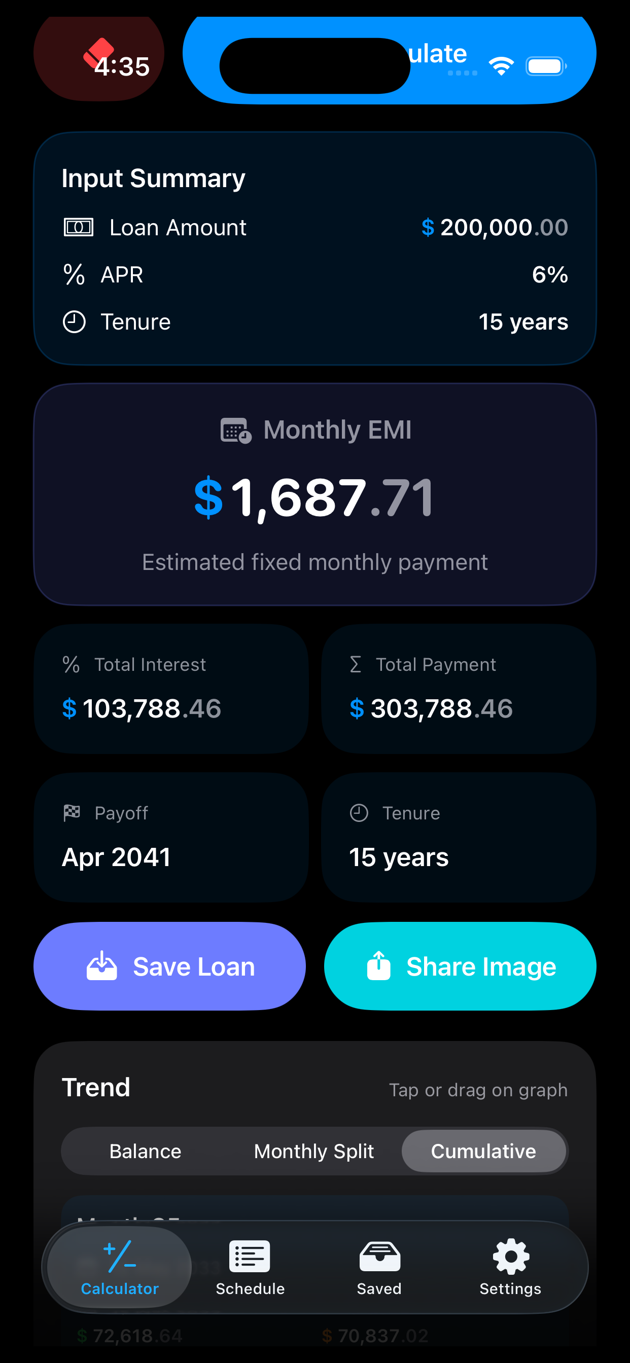 Amortization Calculator EMI screenshot 6