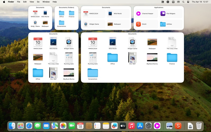 File Widgets app screenshot