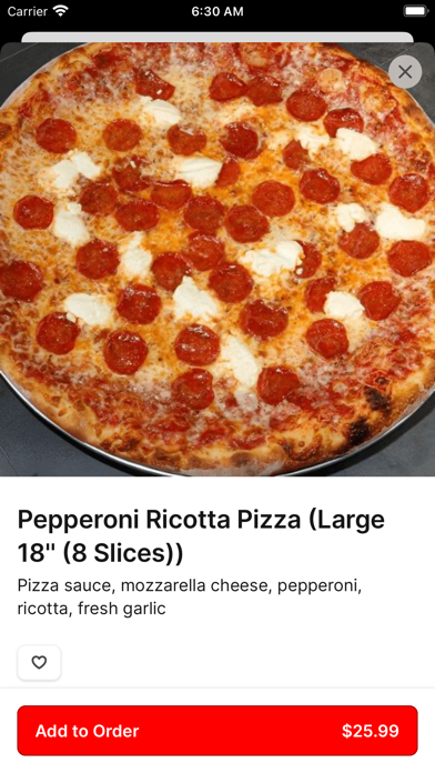 Familia Pizzeria iPhone screenshot 3 - Food & Drink app