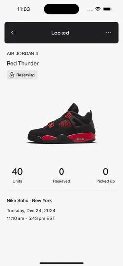 Captura de pantalla de SNKRS Scanner en iPhone 5