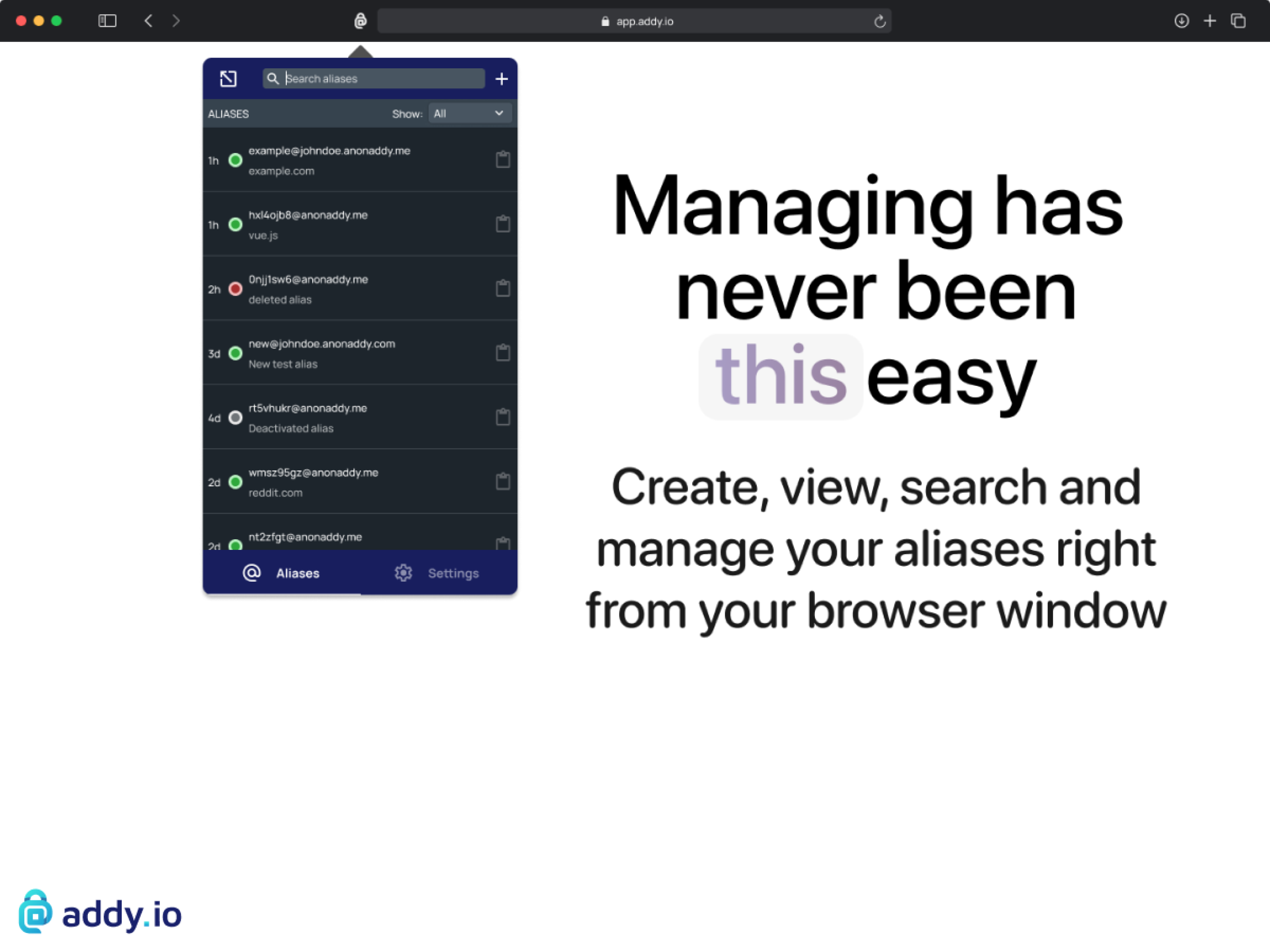 addy.io extension
