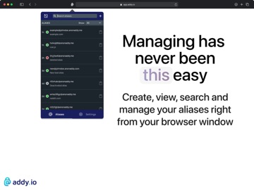 addy.io extension iPad screenshot
