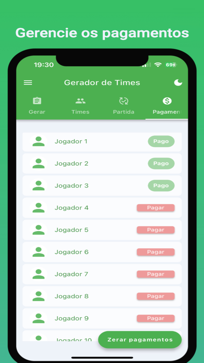 Sorteio de Times - Futebol
