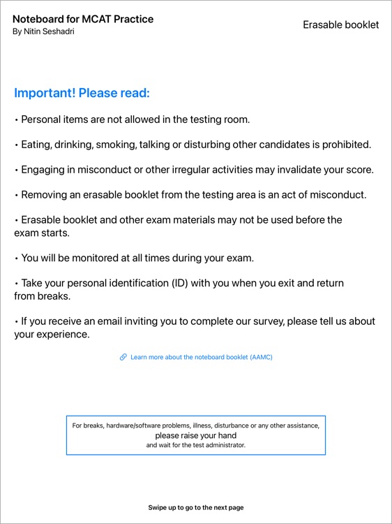 Noteboard for MCAT Practice