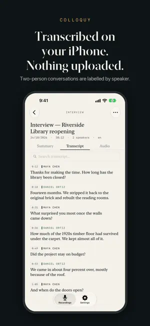 Colloquy: Private Transcribe screenshot 1