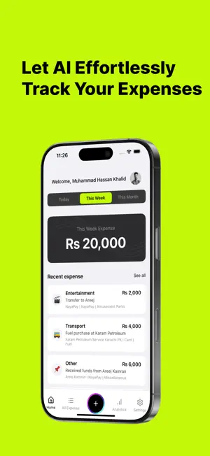 TrackFi | AI Expense Tracker screenshot 1