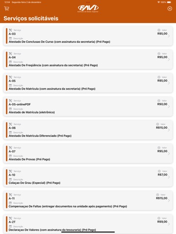 Favi iPad screenshot