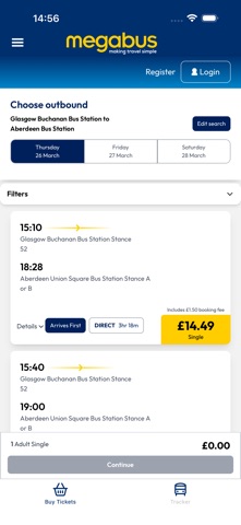 Megabus UK Screenshot 2 of 6