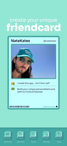 friend.cards iPhone screenshot