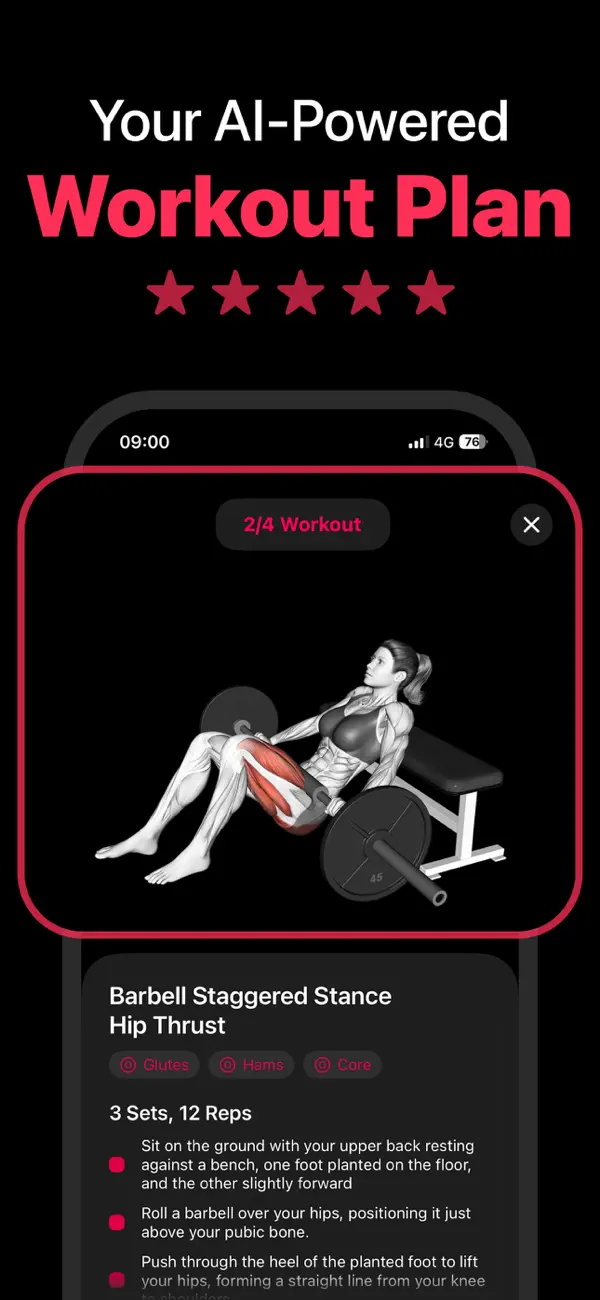 Screenshot #2 pour Booty AI: Butt Workout Planner