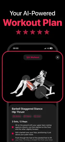 Capture d'écran de Booty AI: Butt Workout Planner sur iPhone 2