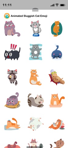 Animated Sluggish Cat Emoji screenshot