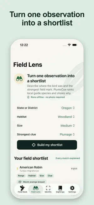 Bird Identifier: PlumeCue screenshot 2