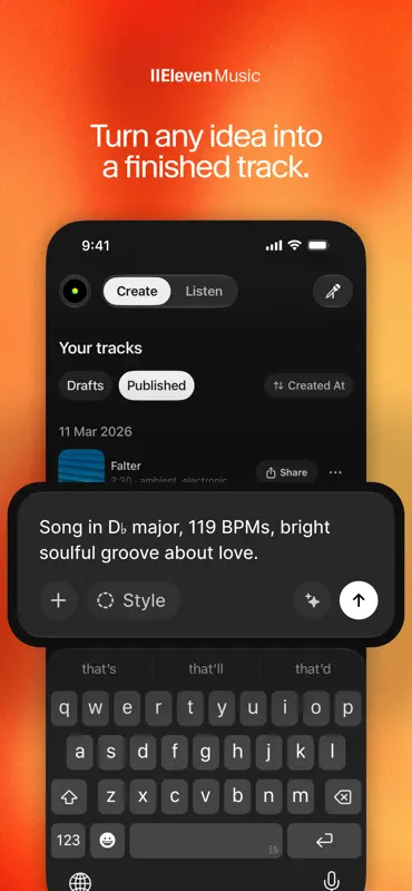 ElevenMusic: Create AI Songs screenshot 1 of 6