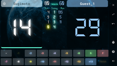 neon  cue sports score board Screenshot