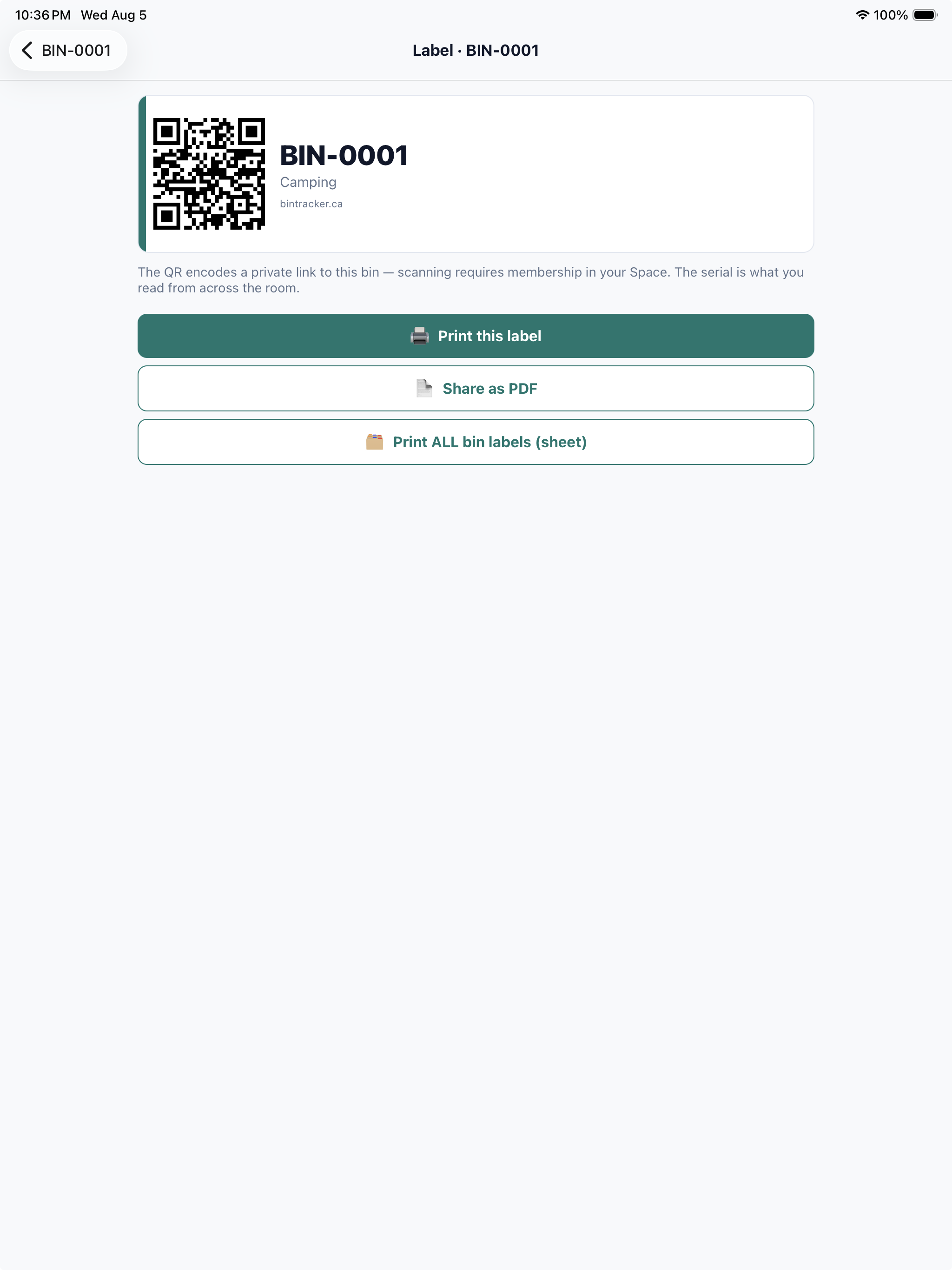 Bin Tracker: QR Inventory screenshot 7