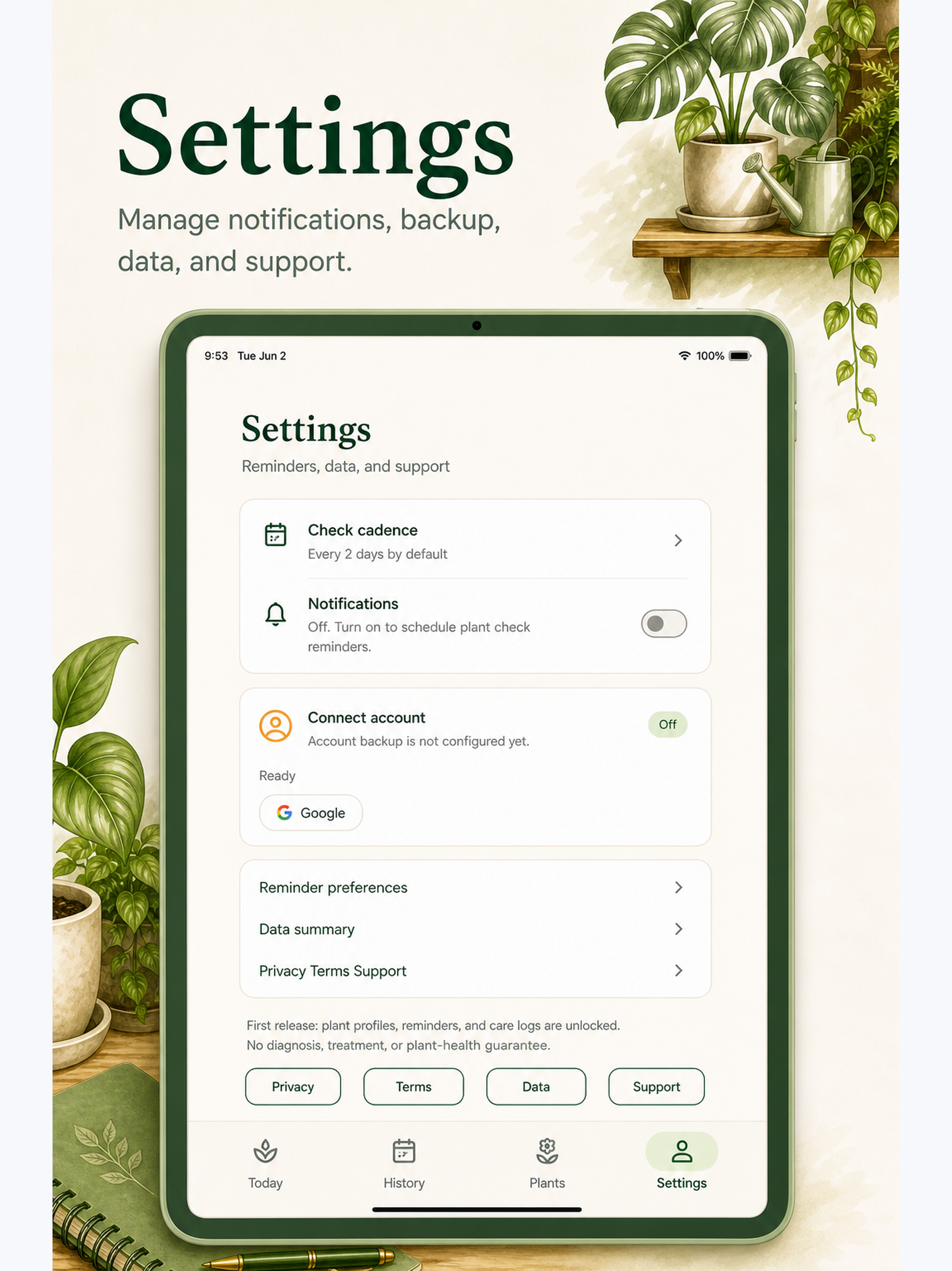 Plant Watering Reminder Log