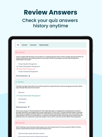 PMI CAPM EXAM PRACTICE 2026 iPad screenshot