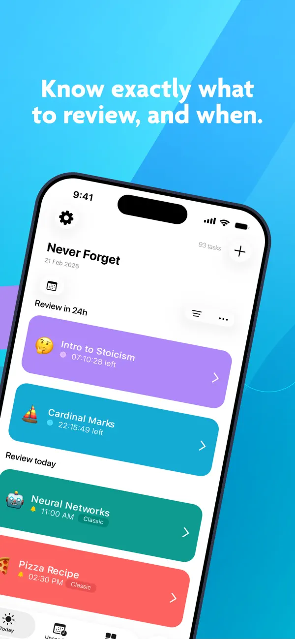 Screenshot #2 pour Never Forget: Spaced Reminder