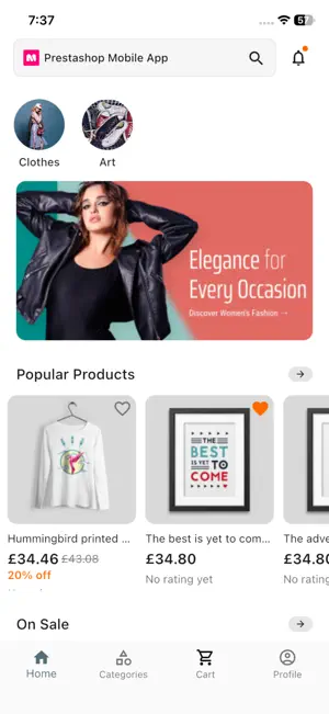 PrestaShop Mobile App screenshot 1