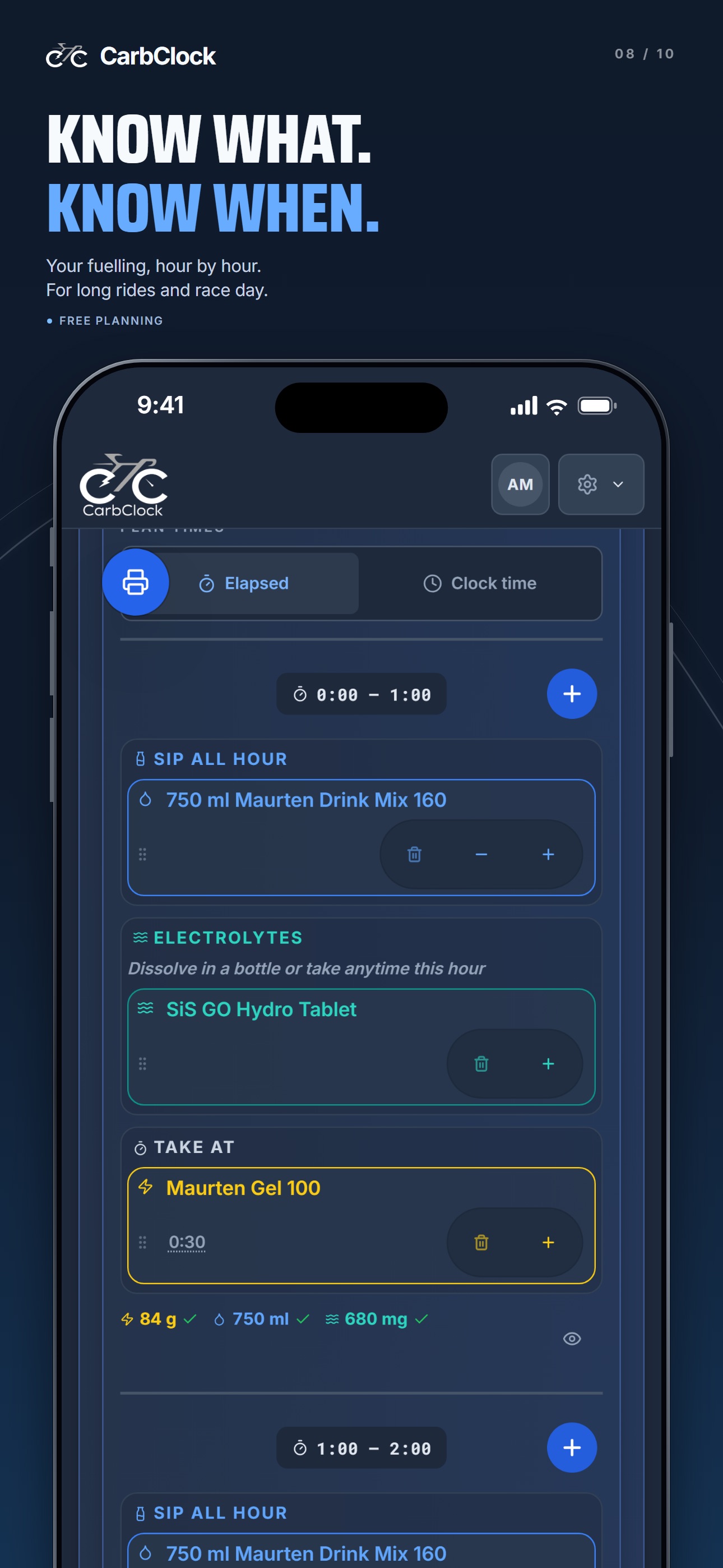 Screenshot 8 of CarbClock: Cycling Nutrition
