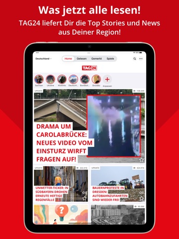 TAG24 NEWS: Alle Nachrichten iPad screenshot 1