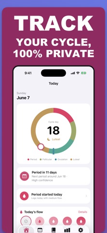 Private-Period & Cycle Tracker Screenshot 1 of 4