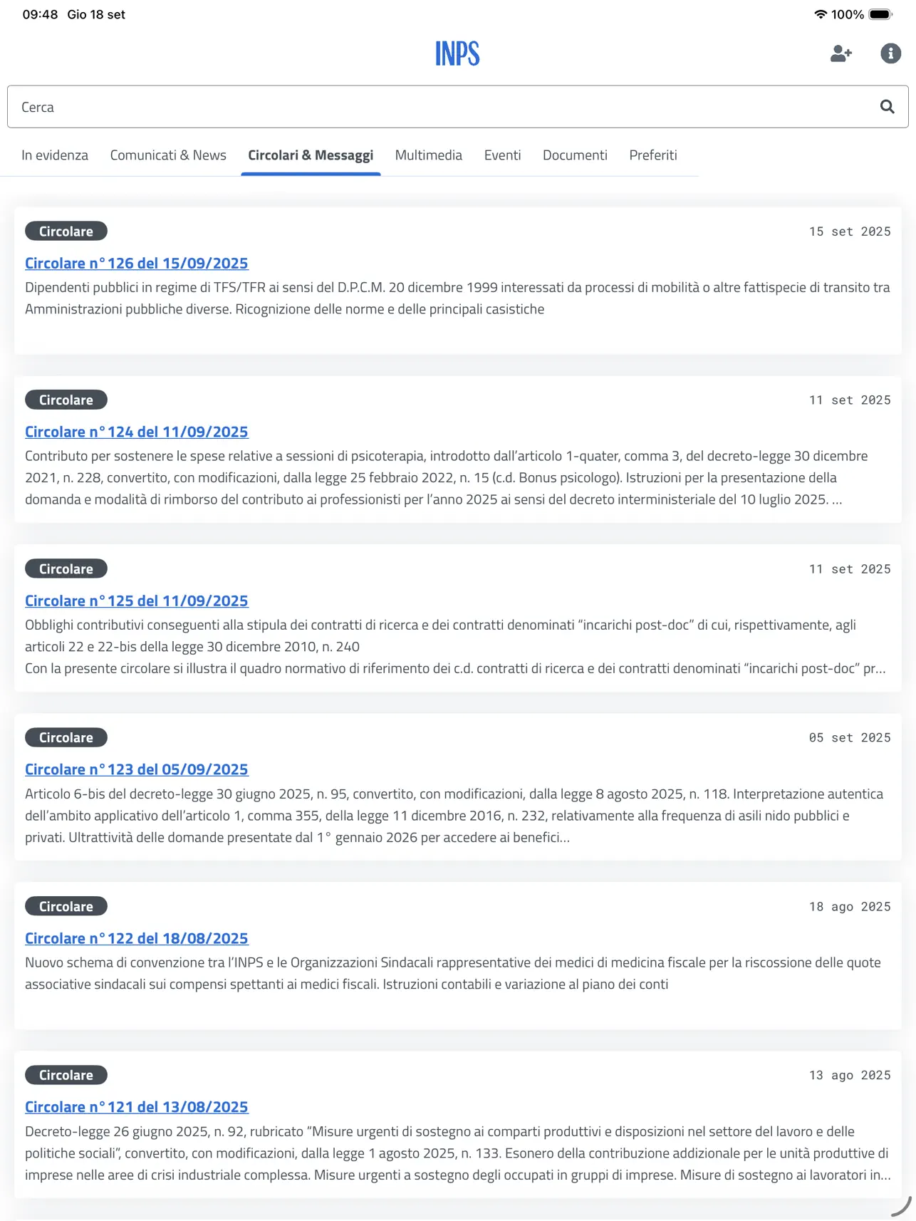 Screenshot #6 pour INPS Ufficio Stampa per Tablet