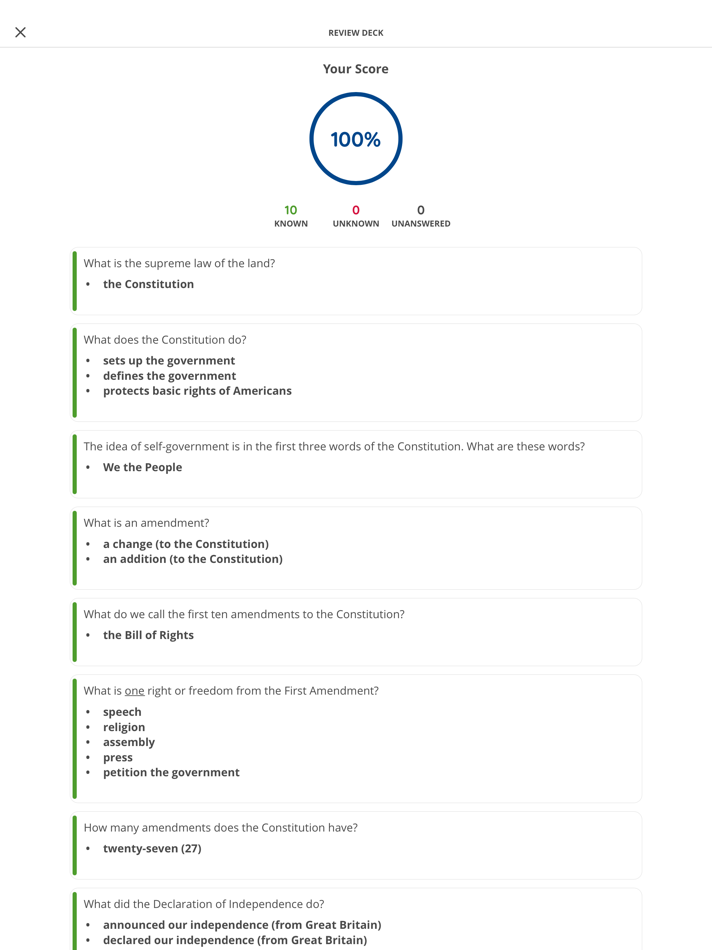 #5. US Civics Prep Flashcards (iOS) 由: Junel Corales