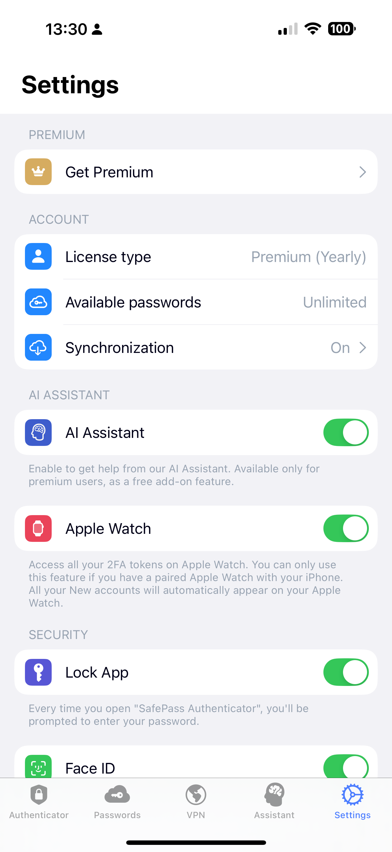 Authenticator App ¹